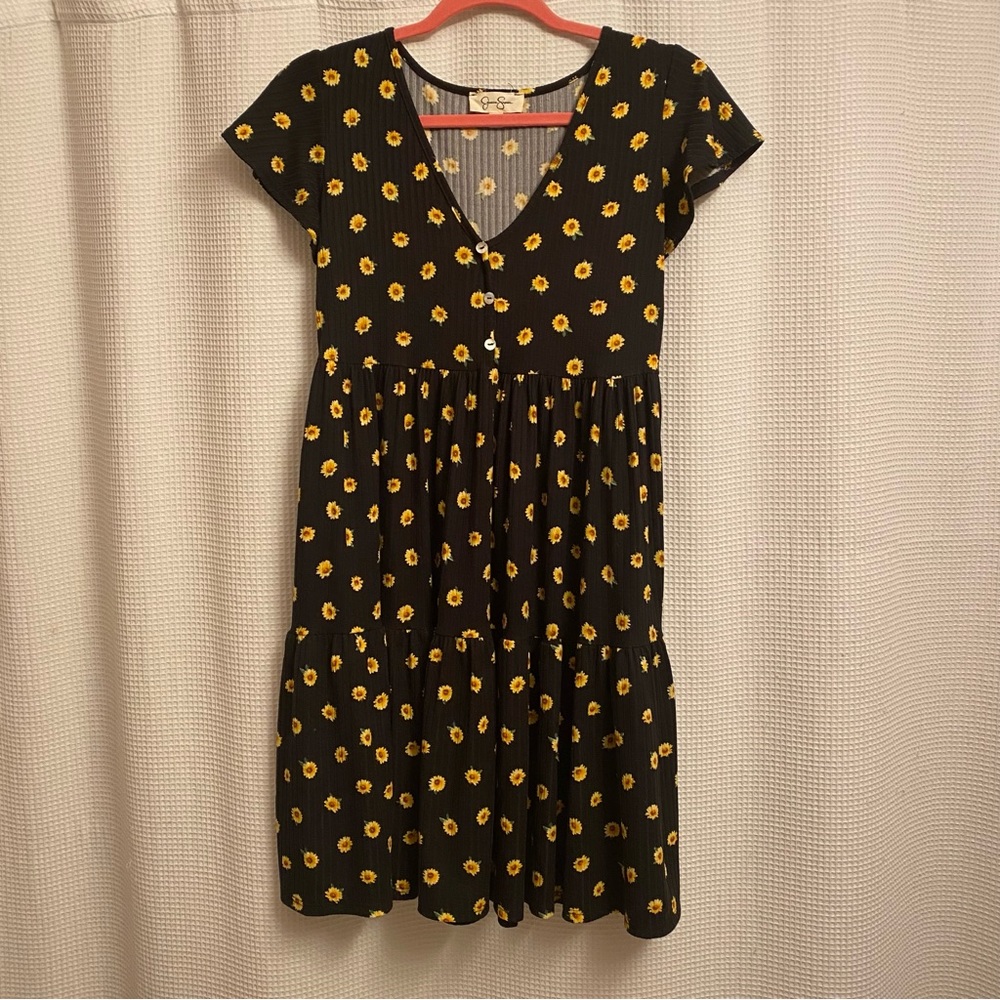 Jessica Simpson Black Sunflower Dress Size Large (L)